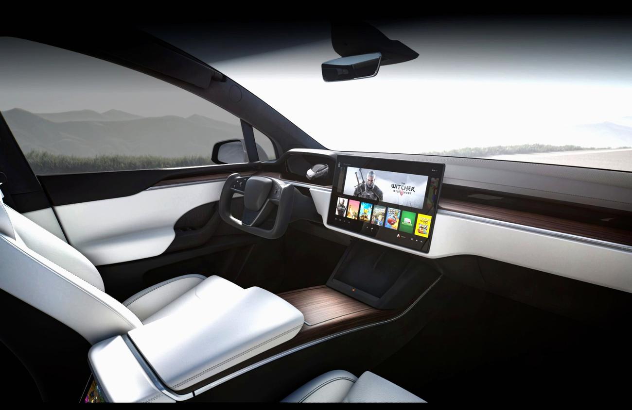 Interior view through tinted windows